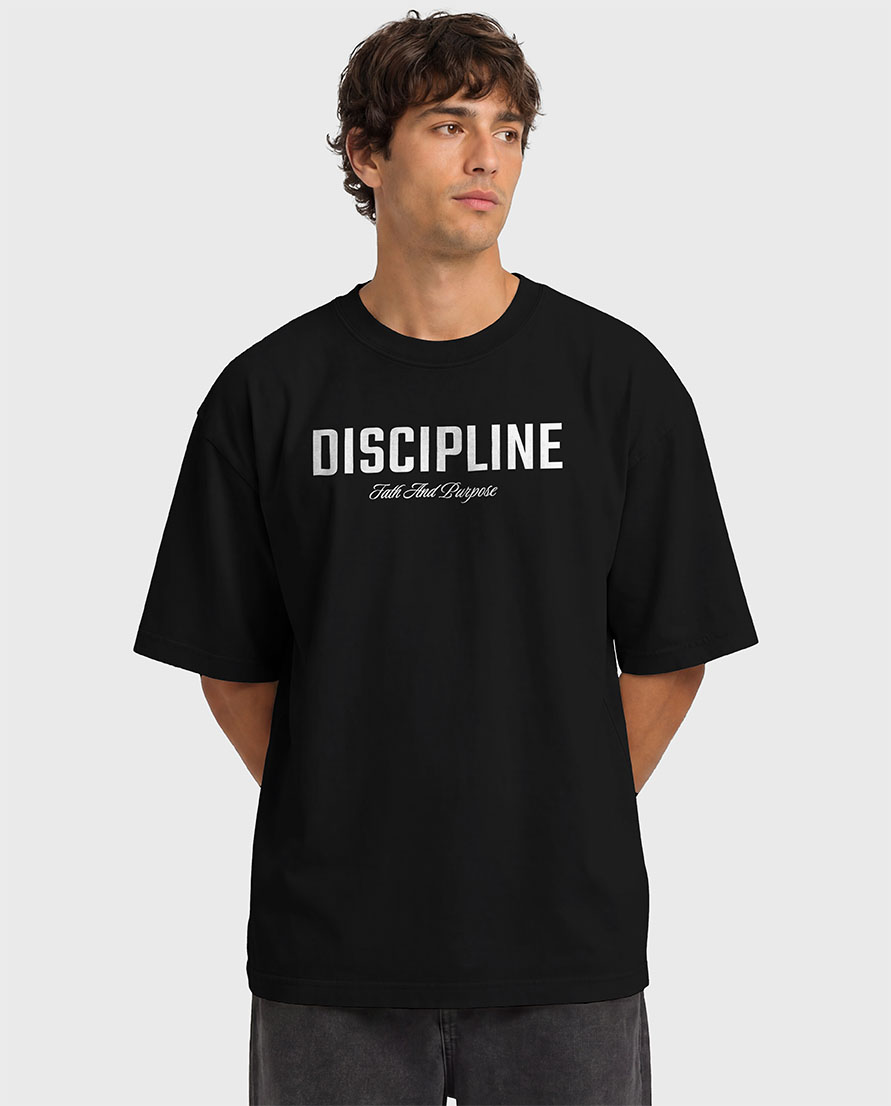 Discipline fath and purpose oversize t_shirt